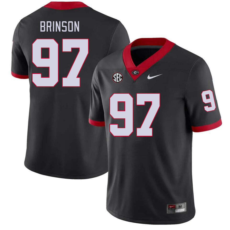 Georgia Bulldogs #97 Warren Brinson College Football Jerseys Stitched-Black